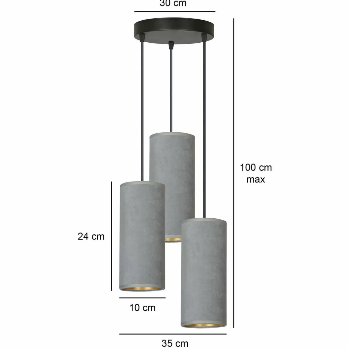 suspension_joni_tissu_ronde__lampes_gris_dor_3.webp Discount EMIBIG LIGHTING Suspension Joni tissu ronde 3 lampes gris doré