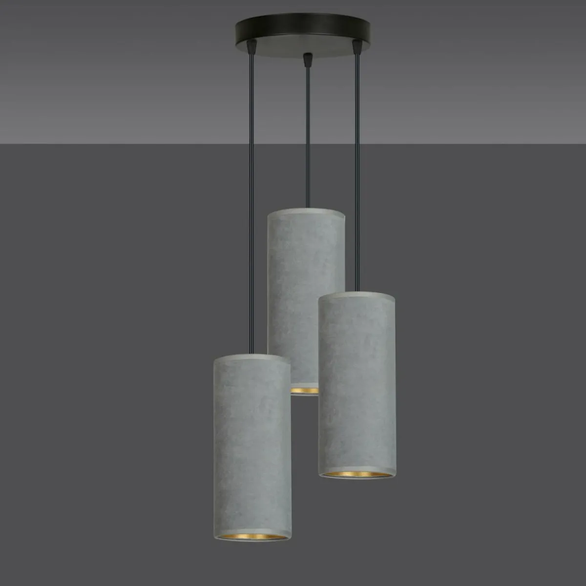 suspension_joni_tissu_ronde__lampes_gris_dor_6.webp Discount EMIBIG LIGHTING Suspension Joni tissu ronde 3 lampes gris doré