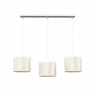 Best Sale Euluna Suspension Jovin, 3 lampes linéaire, blanche/dorée