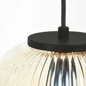 New Brilliant Suspension Kaizen, Ø 40 cm, ambre, 3 lampes, verre