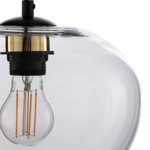 New Euluna Suspension Kaja avec boule en verre transparent, Ø 24 cm