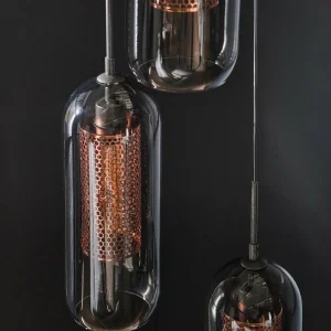 Online Zijlstra Suspension Kamilian 3 lampes fumée/noire perforée