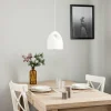 New SOLLUX LIGHTING Suspension Kano avec abat-jour céramique blanche