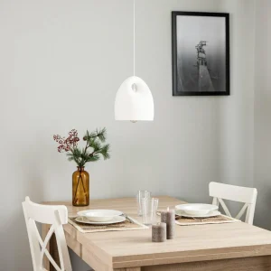 New SOLLUX LIGHTING Suspension Kano avec abat-jour céramique blanche