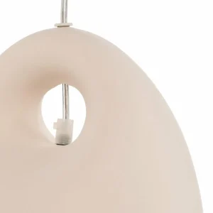 New SOLLUX LIGHTING Suspension Kano avec abat-jour céramique blanche