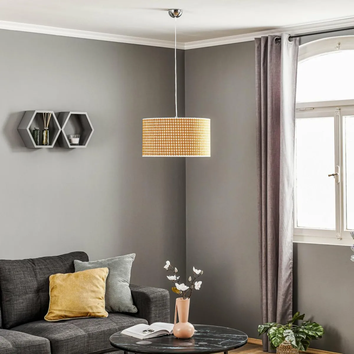 suspension_kent_karo_pieddepoule_jaune_0.webp New Duolla Suspension Kent, Karo pied-de-poule, jaune