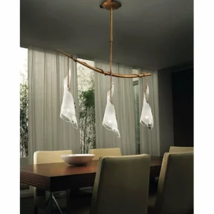 Shop Sil-Lux Suspension KINGSTON verre/blanc métal/cuivre