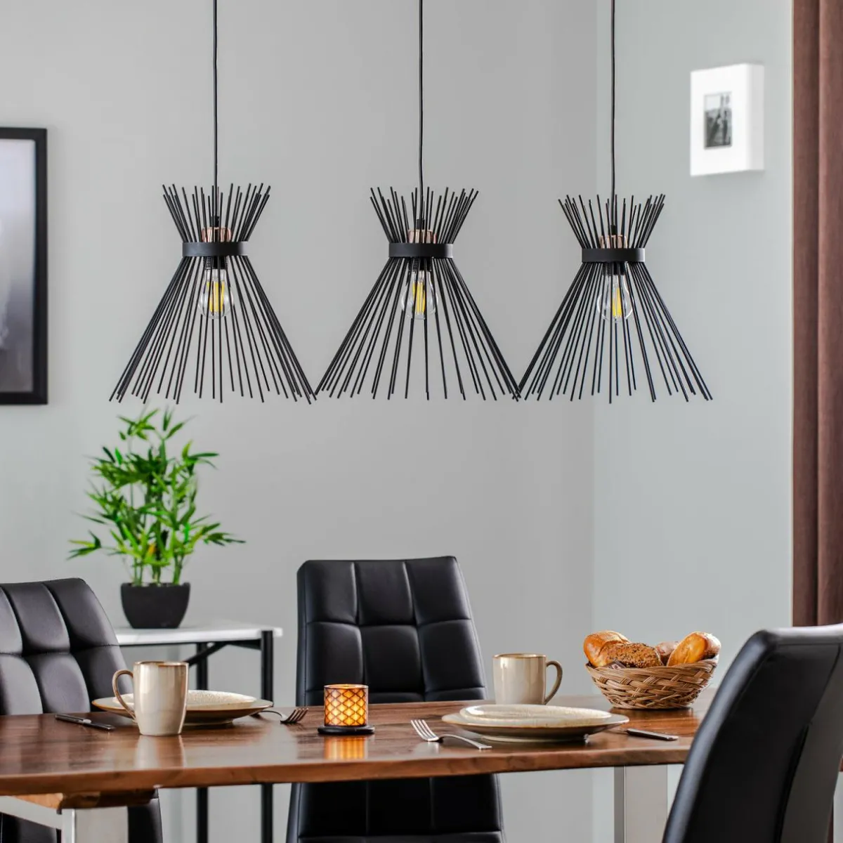 suspension_kirpi____lampes_linaire_noir_0.webp Best Sale Opviq Suspension Kirpi 3088 à 3 lampes linéaire noir