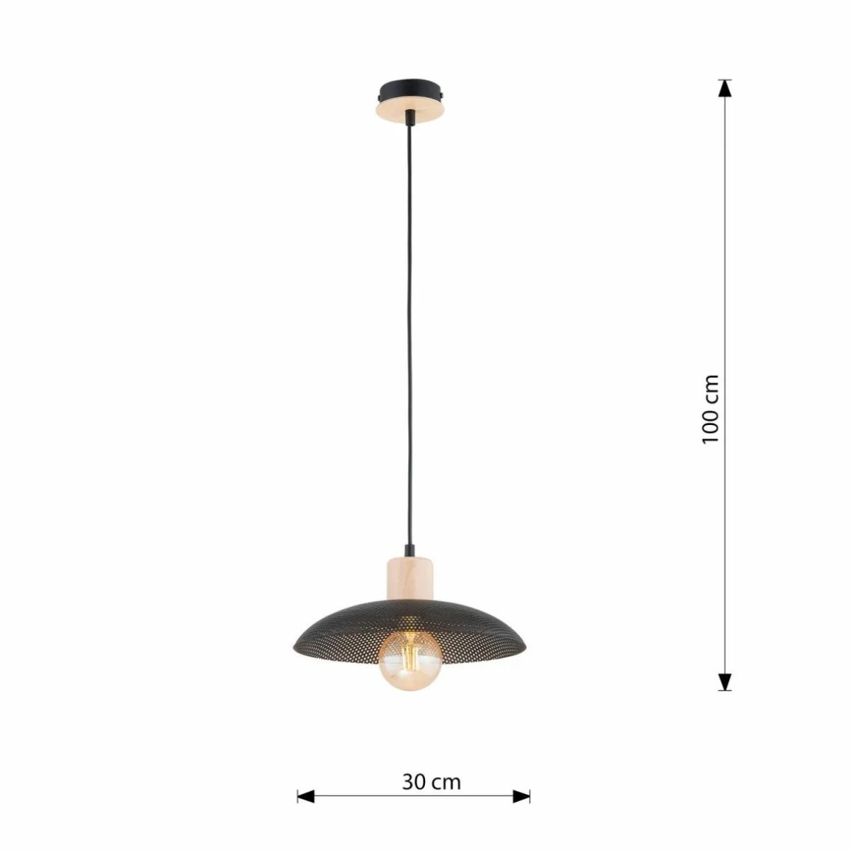 suspension_kobe___lampe_acier_bois_noir_3.webp Sale EMIBIG LIGHTING Suspension Kobe, à 1 lampe, acier, bois, noir