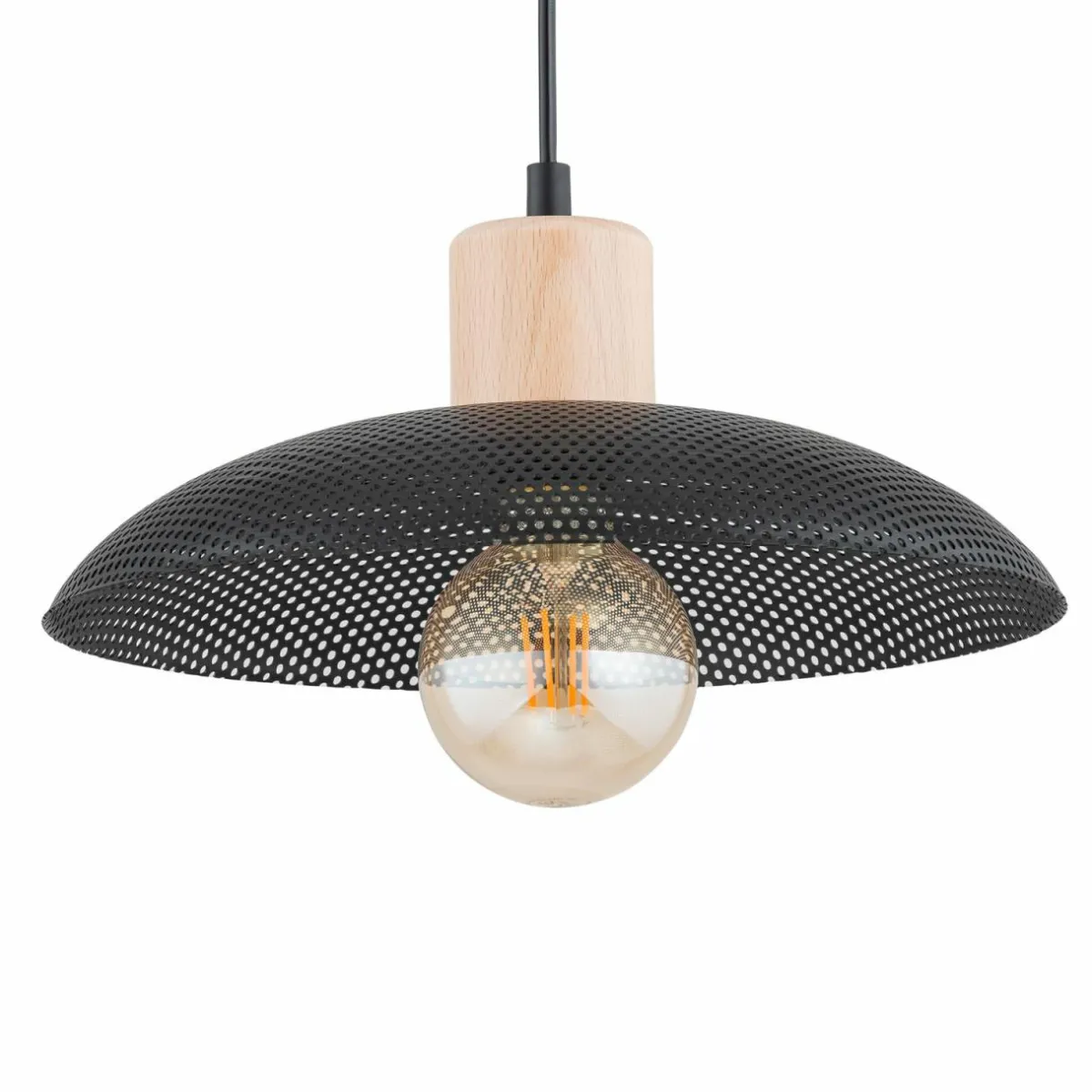 suspension_kobe___lampe_acier_bois_noir_5.webp Sale EMIBIG LIGHTING Suspension Kobe, à 1 lampe, acier, bois, noir