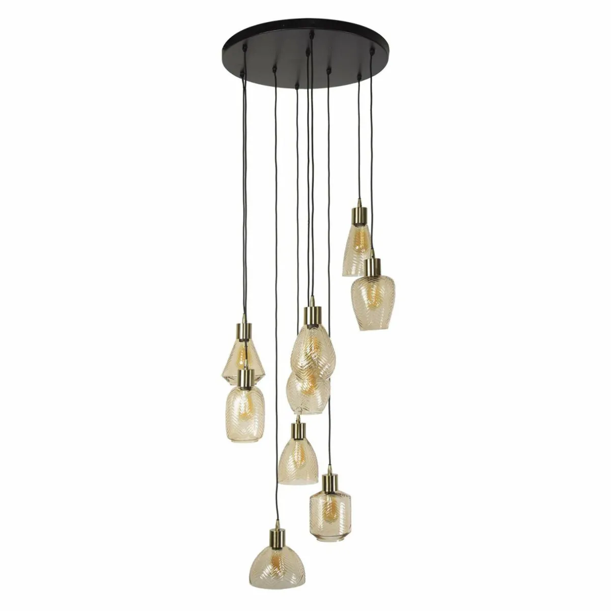 suspension_leaf_amber___cm_verre___lampes_0.webp Shop Zijlstra Suspension Leaf, amber, Ø 60 cm, verre, à 9 lampes