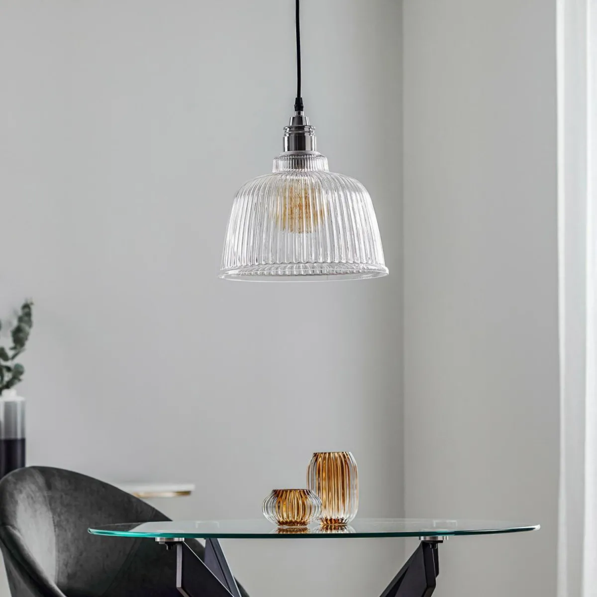 suspension_leana_transparent__lampe_chrome_0.webp Store Lamkur Suspension Leana, transparent, 1 lampe, chromée