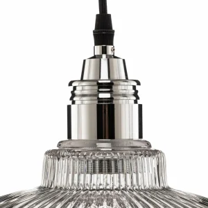 Store Lamkur Suspension Leana, transparent, 1 lampe, chromée