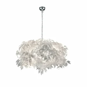 Flash Sale Reality Leuchten Suspension Leavy, chrome/blanc, Ø 70 cm, plastique