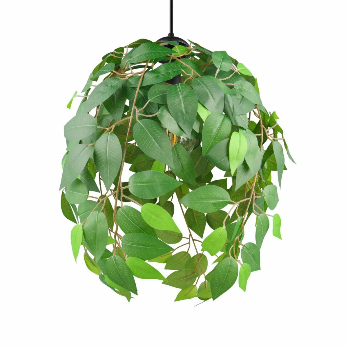 suspension_leavy_noirvert___cm__lampe_e_1.webp Fashion Reality Leuchten Suspension Leavy, noir/vert, Ø 38 cm, 1 lampe, E27