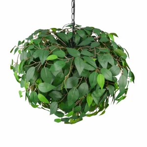 Online Reality Leuchten Suspension Leavy, noir/vert, Ø 70 cm, 4 lampes, E14