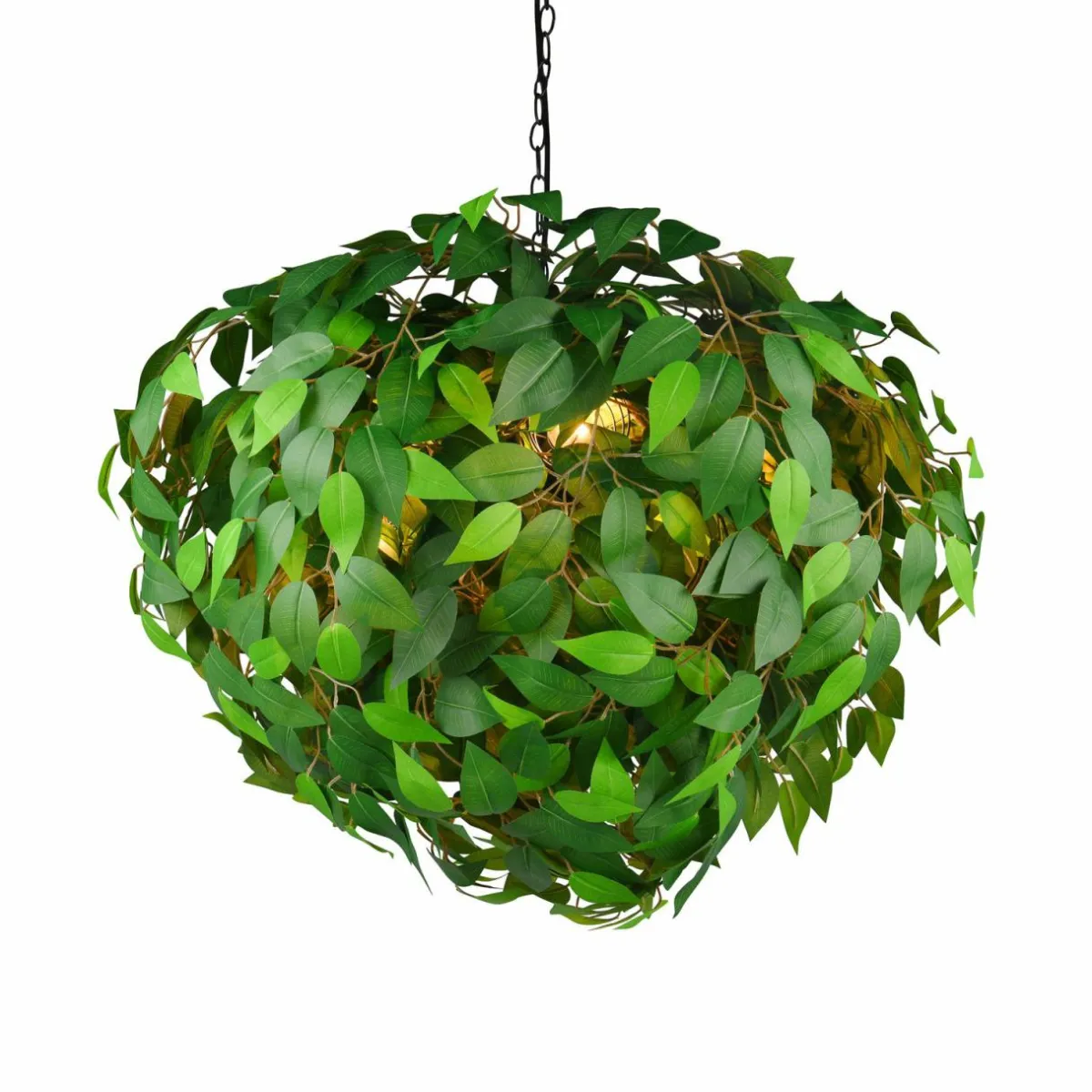 suspension_leavy_noirvert___cm__lampes_e_1.webp Online Reality Leuchten Suspension Leavy, noir/vert, Ø 70 cm, 4 lampes, E14