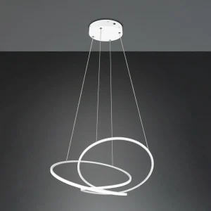 Online Trio Lighting Suspension LED Darvin, longueur 84 cm, blanc mat, métal, CCT