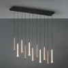 Clearance Trio Lighting Suspension LED Fiato, 11 lampes, long, métal, taupe, coffee