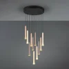 Hot Trio Lighting Suspension LED Fiato, 11 lampes, ronde, métal, taupe, coffee