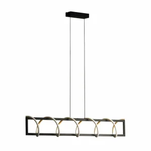 Sale FISCHER & HONSEL Suspension LED Gwen, noir/or, métal, CCT, intensité variable