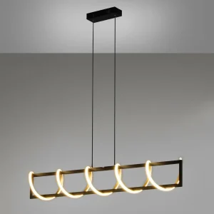 Sale FISCHER & HONSEL Suspension LED Gwen, noir/or, métal, CCT, intensité variable