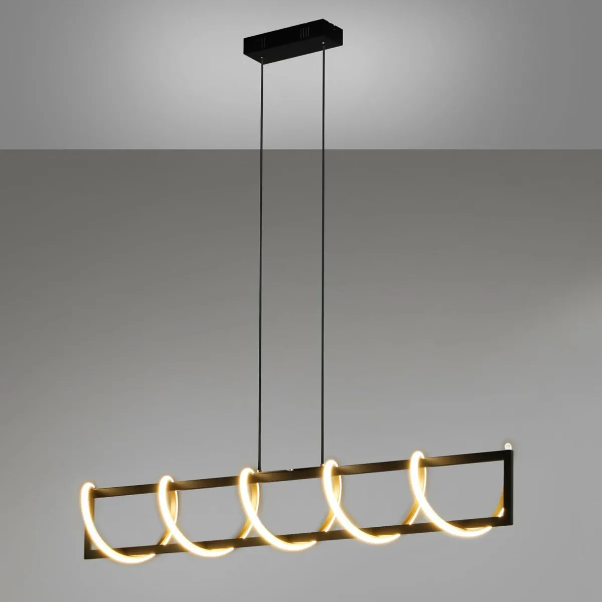 suspension_led_gwen_noiror_mtal_cct_intensit_variable_1.webp Sale FISCHER & HONSEL Suspension LED Gwen, noir/or, métal, CCT, intensité variable