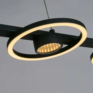Best Searchlight Suspension LED Space à 4 lampes, noir, métal
