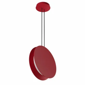 Clearance Linea Light Suspension LED Yo-Yo, rouge, 2.700 K, aluminium, PMMA, intensité variable