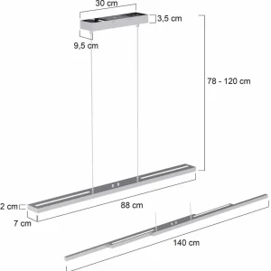 Shop Steinhauer Suspension LED Zelena Motion, couleur acier, CCT, métal