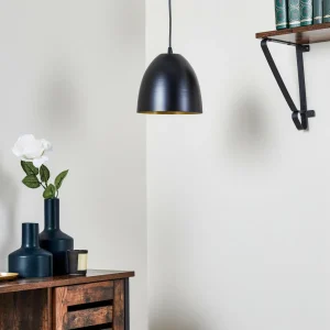 Discount EMIBIG LIGHTING Suspension Lenox, à 1 lampe, noire/dorée