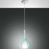 Store Fabas Luce Suspension Lila, bleu azur, à 1 lampe, verre