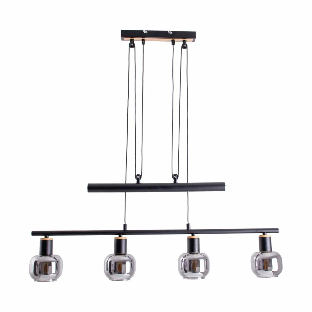 suspension_linaire_fumoso__lampes_noirgris_fum_0.webp Outlet Näve Suspension linéaire Fumoso 4 lampes noir/gris fumé