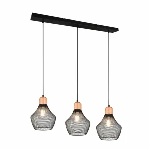 Hot Reality Leuchten Suspension linéaire Valeria, à trois lampes
