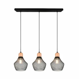 Hot Reality Leuchten Suspension linéaire Valeria, à trois lampes