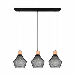Hot Reality Leuchten Suspension linéaire Valeria, à trois lampes
