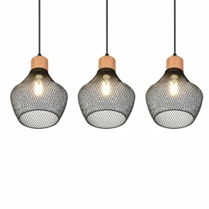 Hot Reality Leuchten Suspension linéaire Valeria, à trois lampes