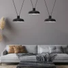 Sale Eko-Light Suspension Linea, noire, à 3 lampes
