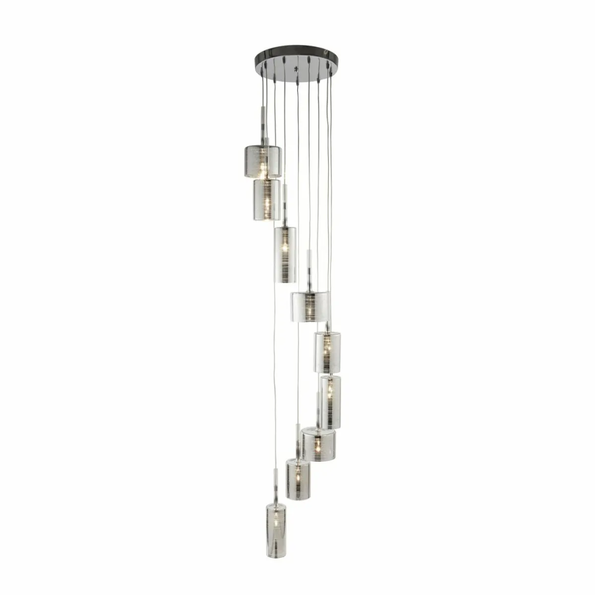 suspension_linen___lampes_chromefume_verre_g_0.webp Sale Searchlight Suspension Linen, à 9 lampes, chrome/fumée, verre, G4