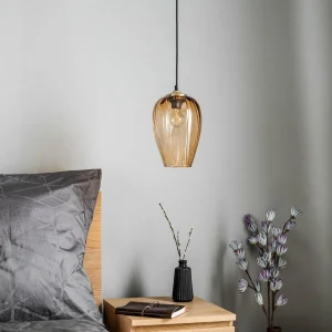 Cheap Solbika Lighting Suspension Linkeus I Abat-jour en verre brun clair Ø 19cm