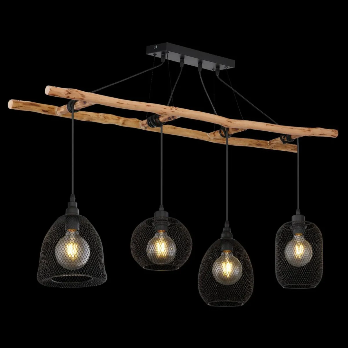 suspension_lioni_en_bois_avec__abatjour_mtal_2.webp New Globo Suspension Lioni en bois avec 4 abat-jour métal