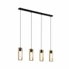 Fashion EGLO Suspension Littleton, noire/marron, à 4 lampes
