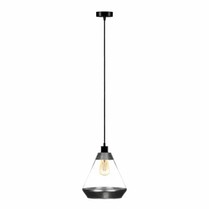 Fashion Solbika Lighting Suspension Lonceng en verre, décor argenté