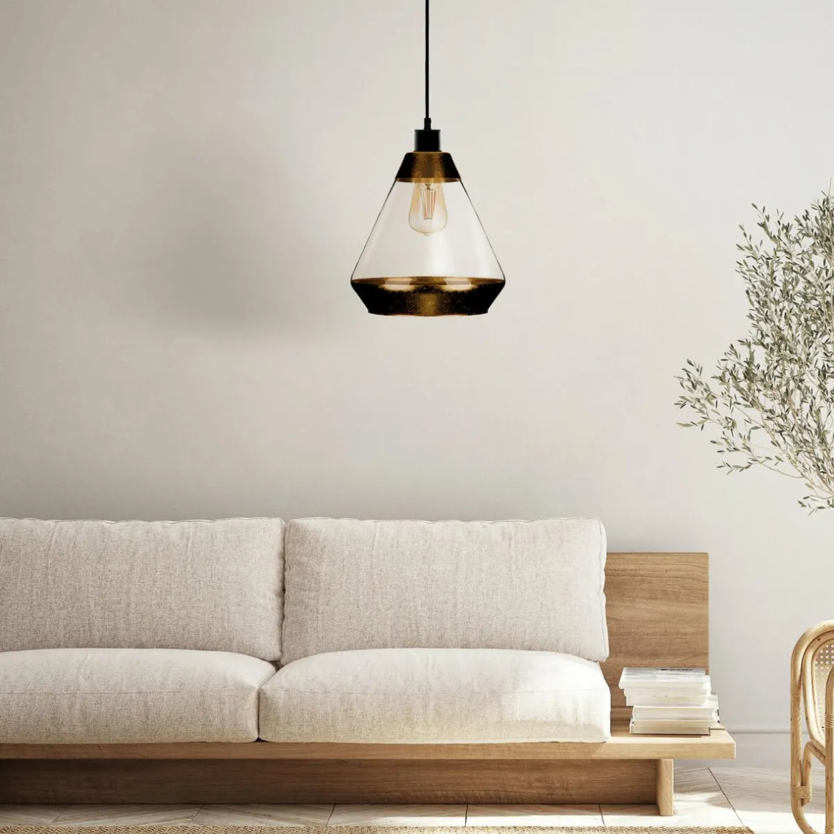 suspension_lonceng_en_verre_dcor_dor_1.webp Discount Euluna Suspension Lonceng en verre, décor doré