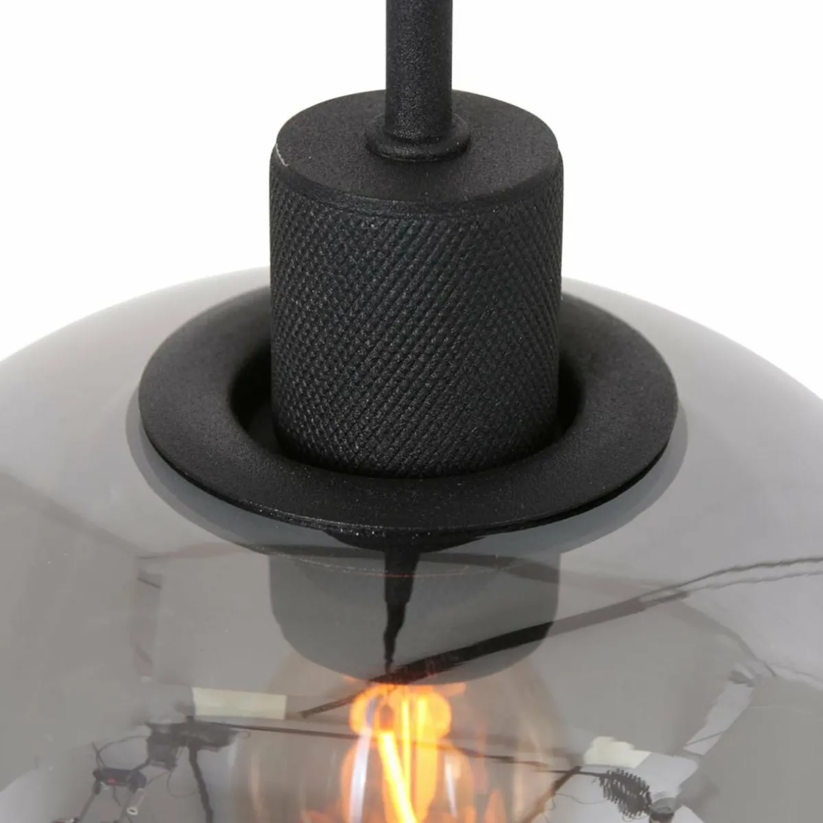 suspension_lotus_noir__lampe_verre_mtal_1.webp Cheap Steinhauer Suspension Lotus, noir, 1 lampe, verre, métal
