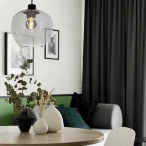 Cheap Steinhauer Suspension Lotus, noir, 1 lampe, verre, métal