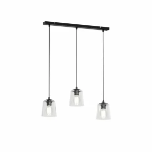 Store HELAM Suspension Lucea à 3 lampes transparent