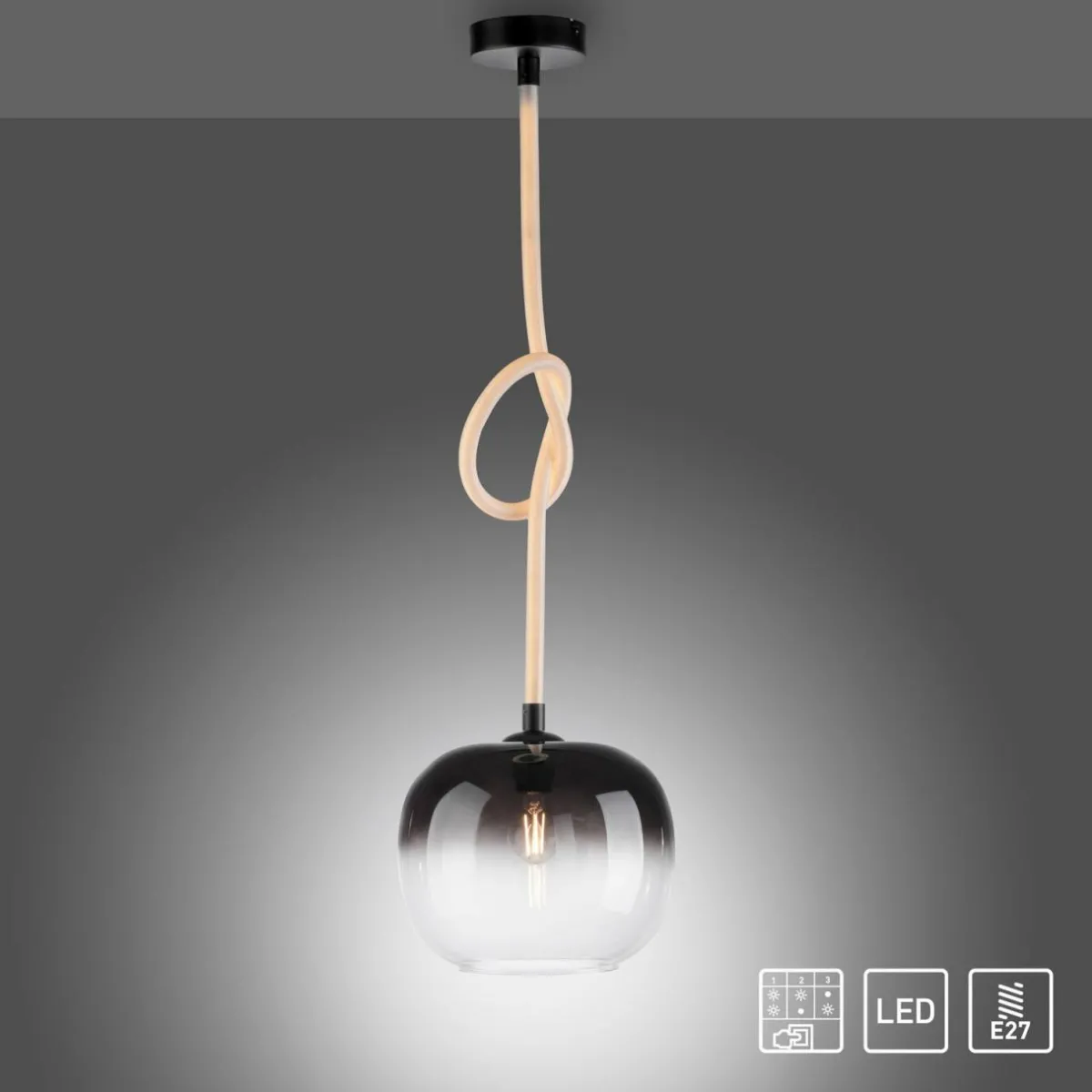 suspension_luma_en_verre___lampe_6.webp Best Sale Paul Neuhaus Suspension Luma en verre, à 1 lampe