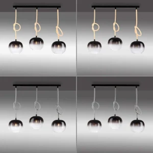 Best Paul Neuhaus Suspension Luma en verre, à 3 lampes