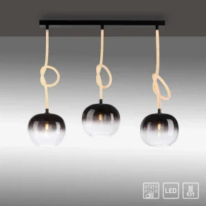 Best Paul Neuhaus Suspension Luma en verre, à 3 lampes